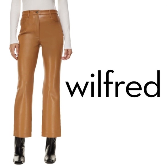 Wilfred The Melina™ Pant High-Waisted Vegan Leather Pants - Rich Chestnut - 14 - Picture 1 of 11